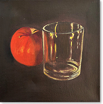 Apfel mit Glas